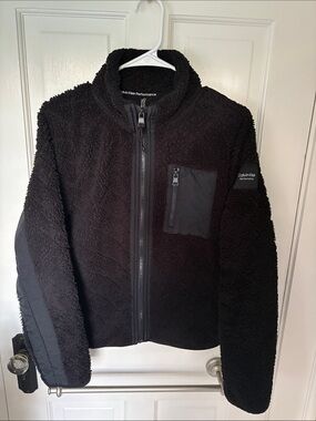 Calvin Klein Performance Black Sherpa Fleece Jacket
